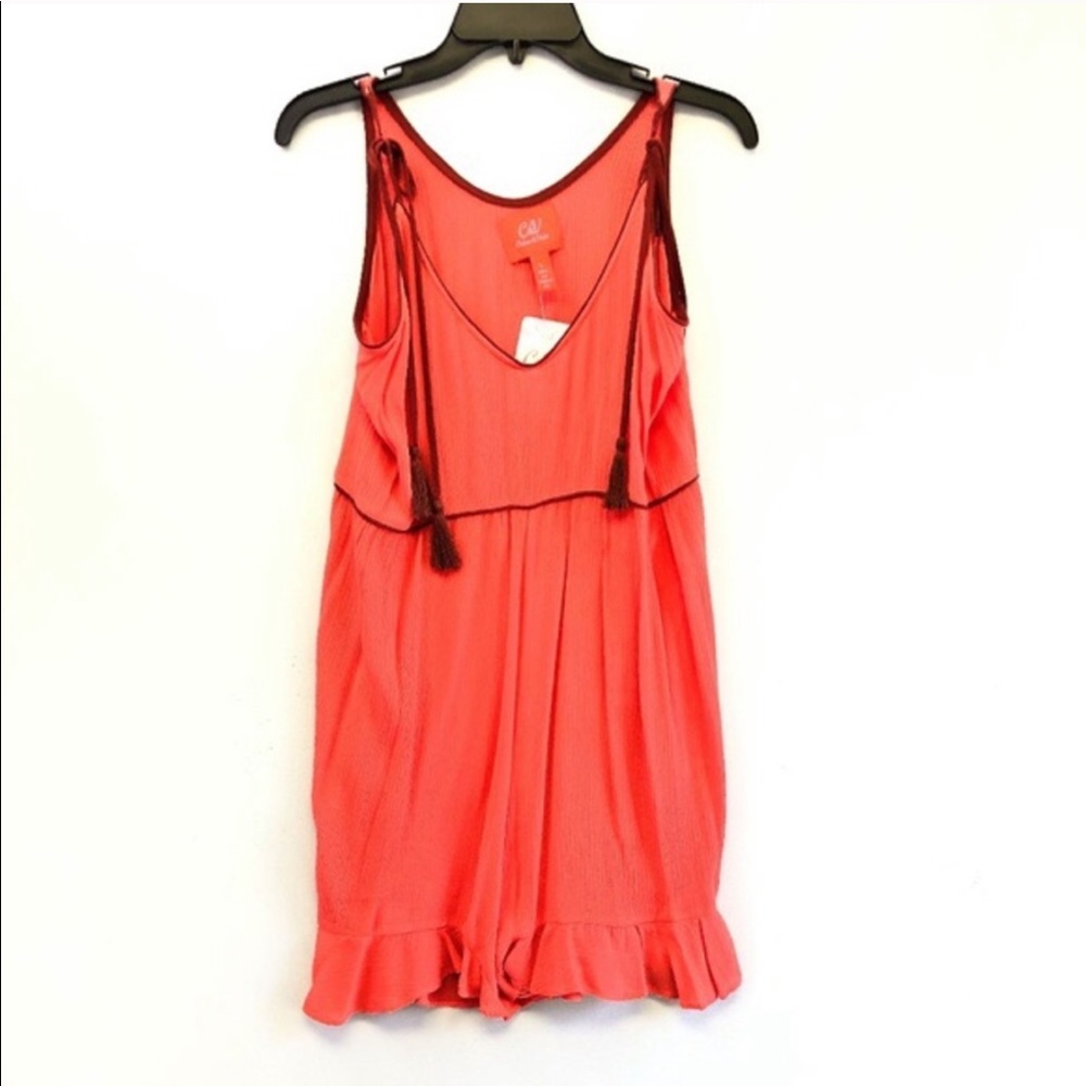 Juniors’ Chelsea&Violet Red/Orange Tassel Dress